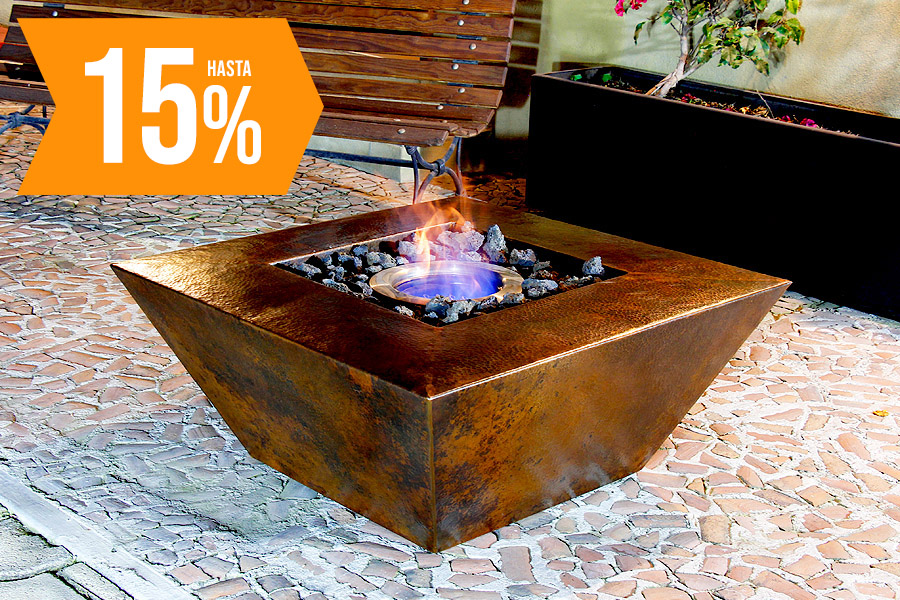 Chimenea Koeko cuadrada de etanol